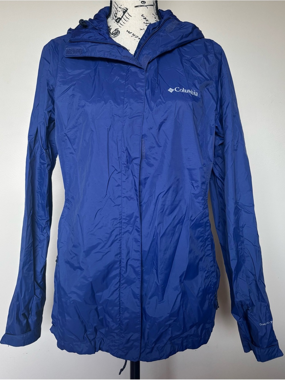 Columbia Women's Royal Blue Hooded Packable Jacket size Med